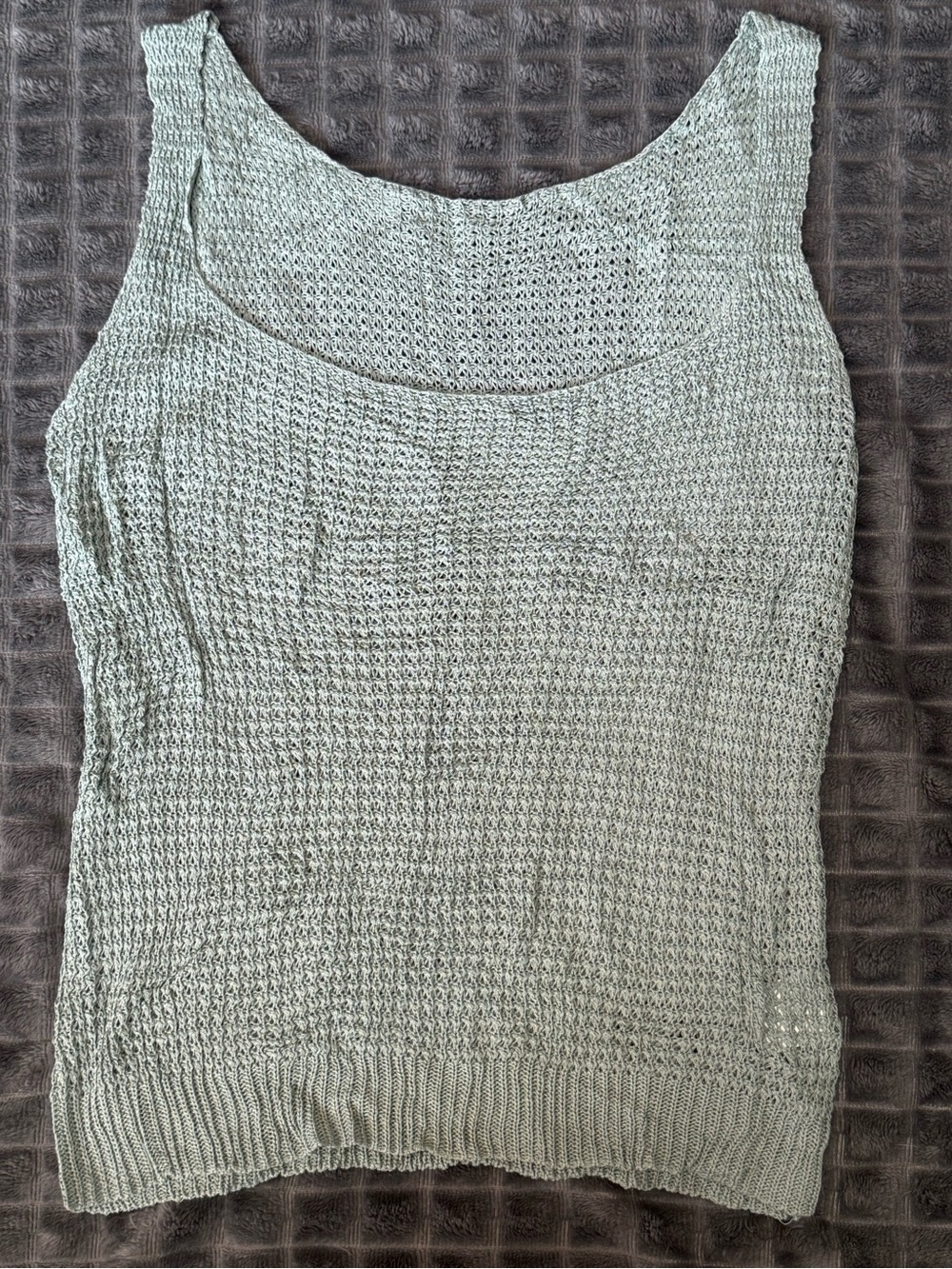 ❤️NWT Small Womens Mint Green Knit Crochet Tank Top Sleeveless Casual Sweater B3
